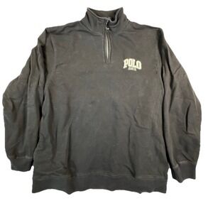 Polo Ralph Lauren Black Quarter Zip Pullover Sweater Preppy Casual Mens Large